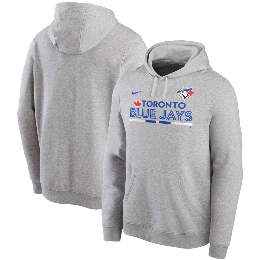 Toronto Blue Jays Nike Color Bar Club Pullover Hoodie Gray